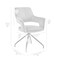 Armen Living Hadley Dining Room Accent Chair in Blue Velvet with Black Finish LCHDCHBLU - alternate 4